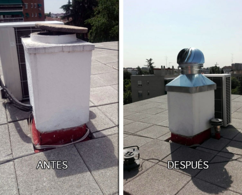 colocación sustitución chimenea comunidad